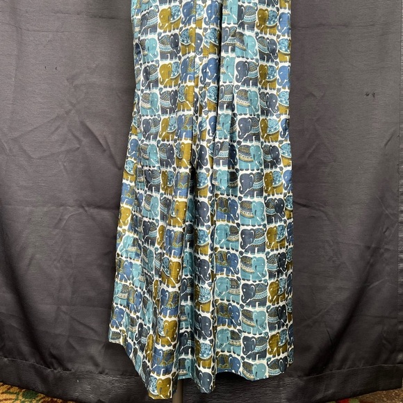 Vintage Betty Thai Silk Elephant Print Maxi Dress Belted - Picture 7 of 8